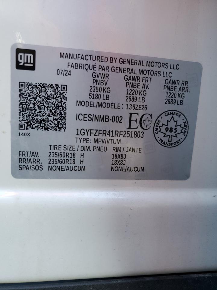 2024 Cadillac Xt4 Sport VIN: 1GYFZFR41RF251803 Lot: 90321885