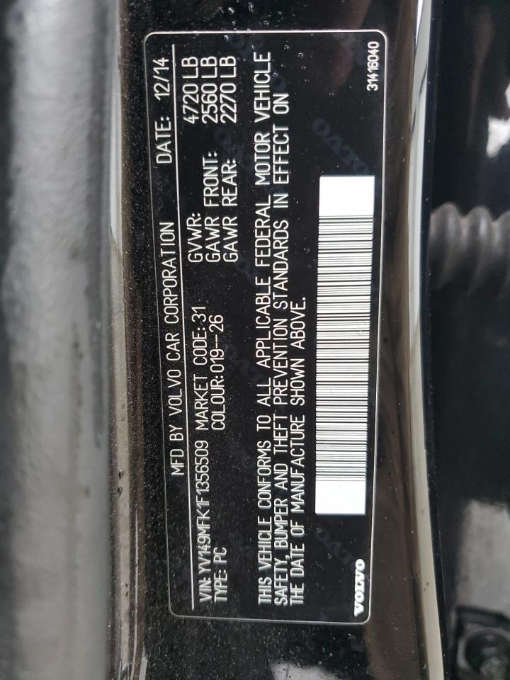 2015 Volvo S60 Premier VIN: YV149MFK1F1356509 Lot: 89737125