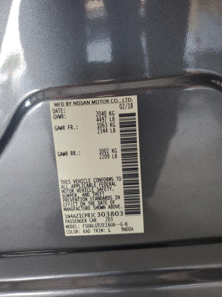 2018 Nissan Leaf S VIN: 1N4AZ1CP8JC303803 Lot: 90092825