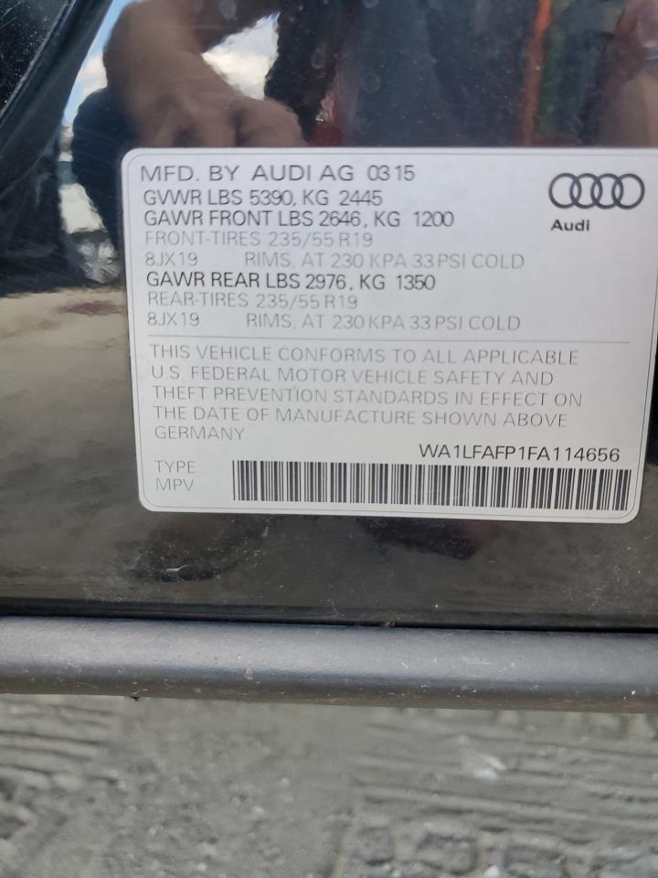 2015 Audi Q5 Premium Plus VIN: WA1LFAFP1FA114656 Lot: 81983985