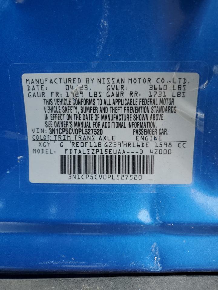 2023 Nissan Kicks Sv VIN: 3N1CP5CV0PL527520 Lot: 85476565