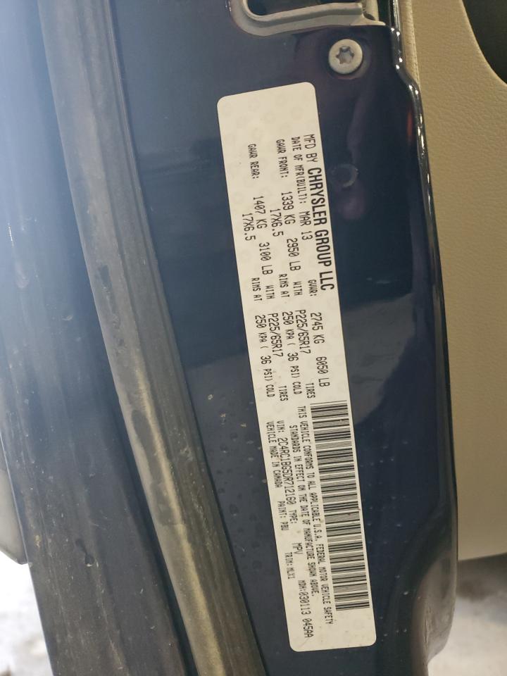 2013 Chrysler Town & Country Touring VIN: 2C4RC1BG5DR712160 Lot: 90105555