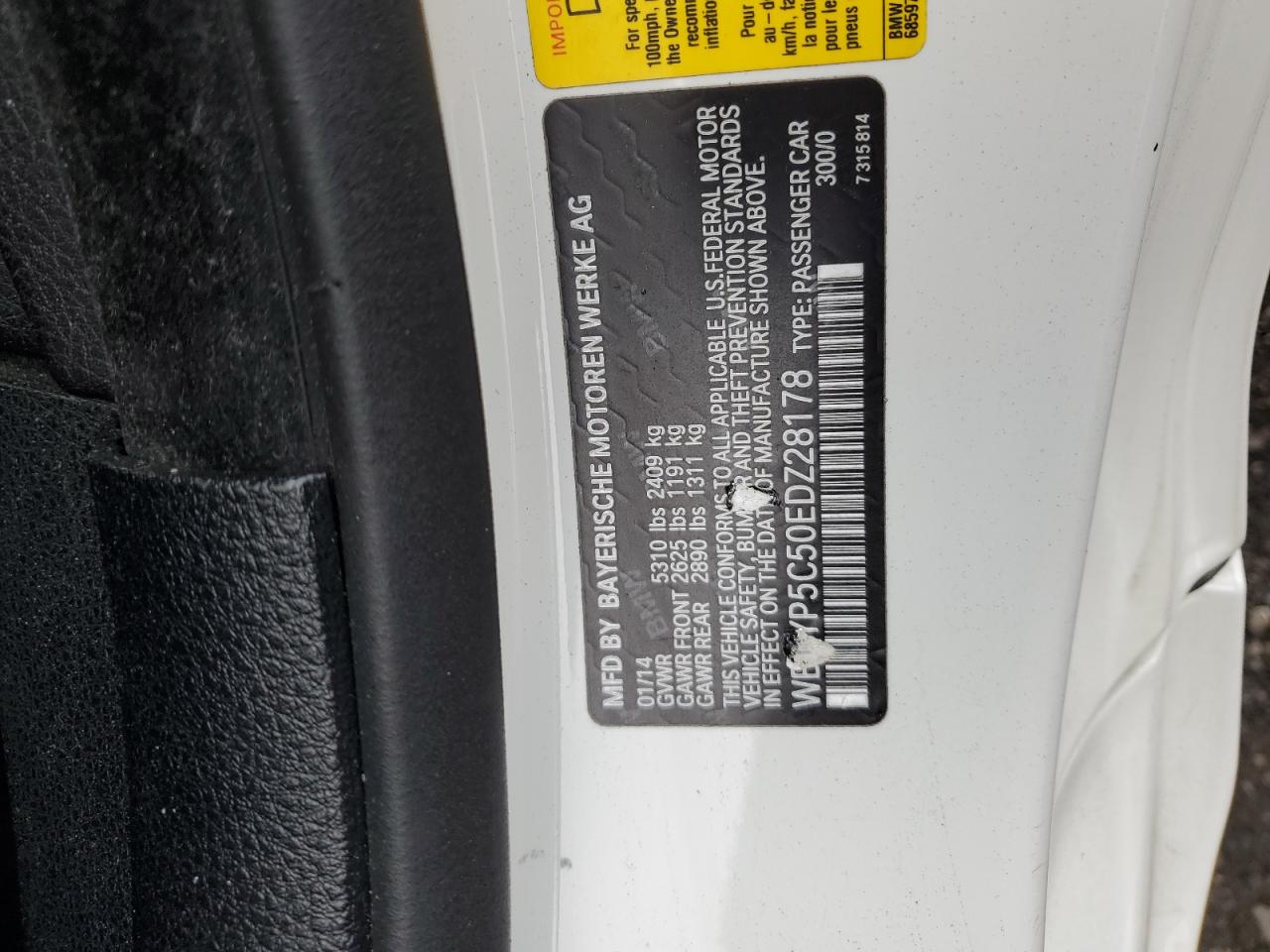 2014 BMW 640 Xi VIN: WBAYP5C50EDZ28178 Lot: 86491135