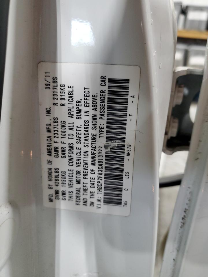 2012 Honda Accord Se VIN: 1HGCP2F63CA010022 Lot: 86108975