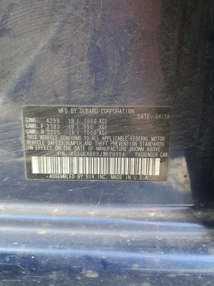 2018 Subaru Impreza Premium VIN: 4S3GKAB69J3620054 Lot: 84429695