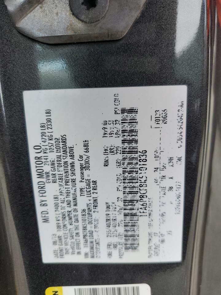 2019 Ford Mustang Gt VIN: 1FA6P8CF8K5101836 Lot: 84808605