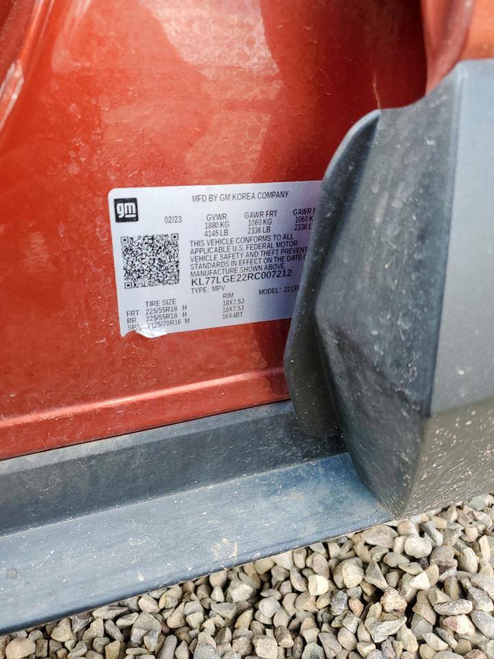 2024 Chevrolet Trax 1Rs VIN: KL77LGE22RC007212 Lot: 86273835