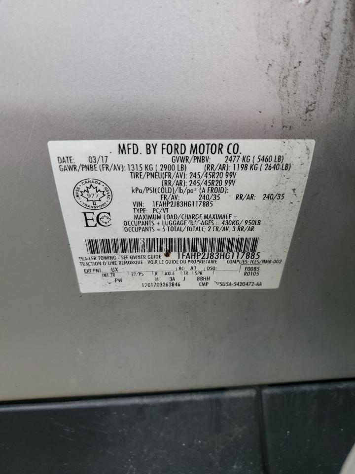 2017 Ford Taurus Limited VIN: 1FAHP2J83HG117885 Lot: 86265725