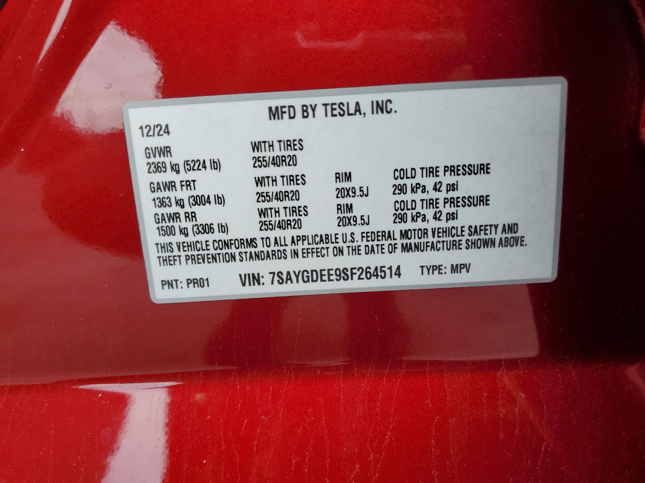 2025 Tesla Model Y VIN: 7SAYGDEE9SF264514 Lot: 86681185