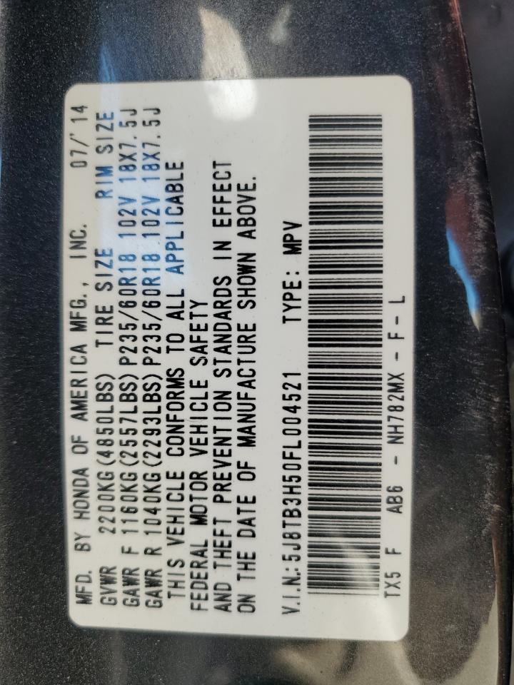 2015 Acura Rdx Technology VIN: 5J8TB3H50FL004521 Lot: 86338515