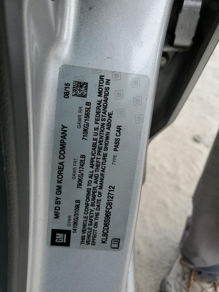 2015 Chevrolet Spark 1Lt VIN: KL8CD6S96FC812712 Lot: 90040785