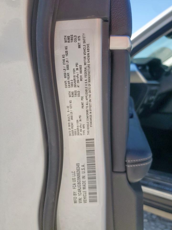 2022 Jeep Grand Cherokee Limited VIN: 1C4RJGBG9N8636349 Lot: 85860745