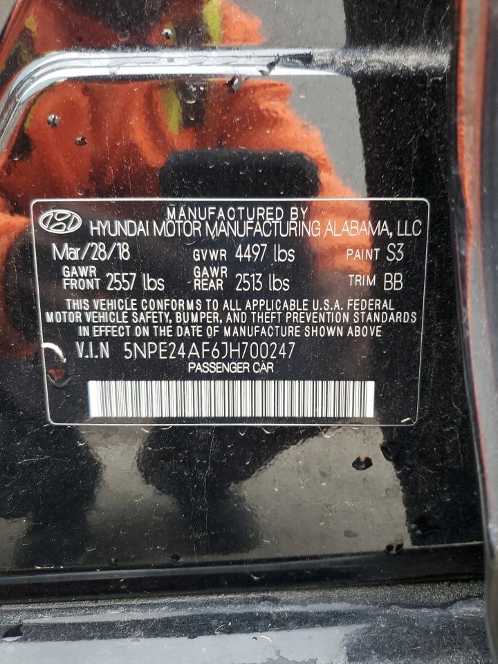 2018 Hyundai Sonata Se VIN: 5NPE24AF6JH700247 Lot: 85886635