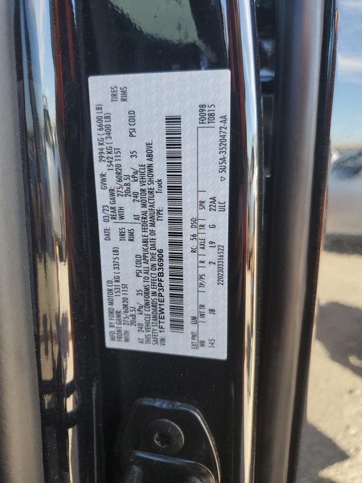 2023 Ford F150 Supercrew VIN: 1FTEW1EP3PFB36906 Lot: 86171125