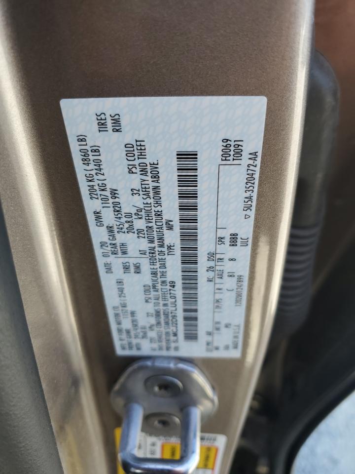 2020 Lincoln Corsair Reserve VIN: 5LMCJ2D97LUL07749 Lot: 87069575