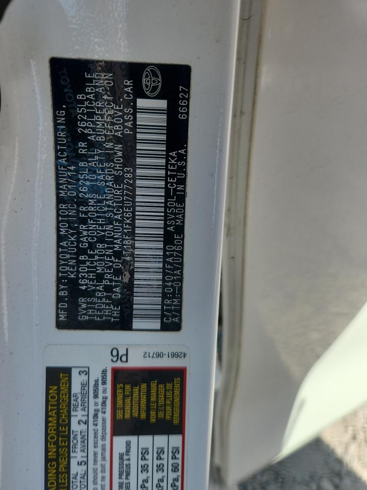 2014 Toyota Camry L VIN: 4T1BF1FK6EU777283 Lot: 82299905