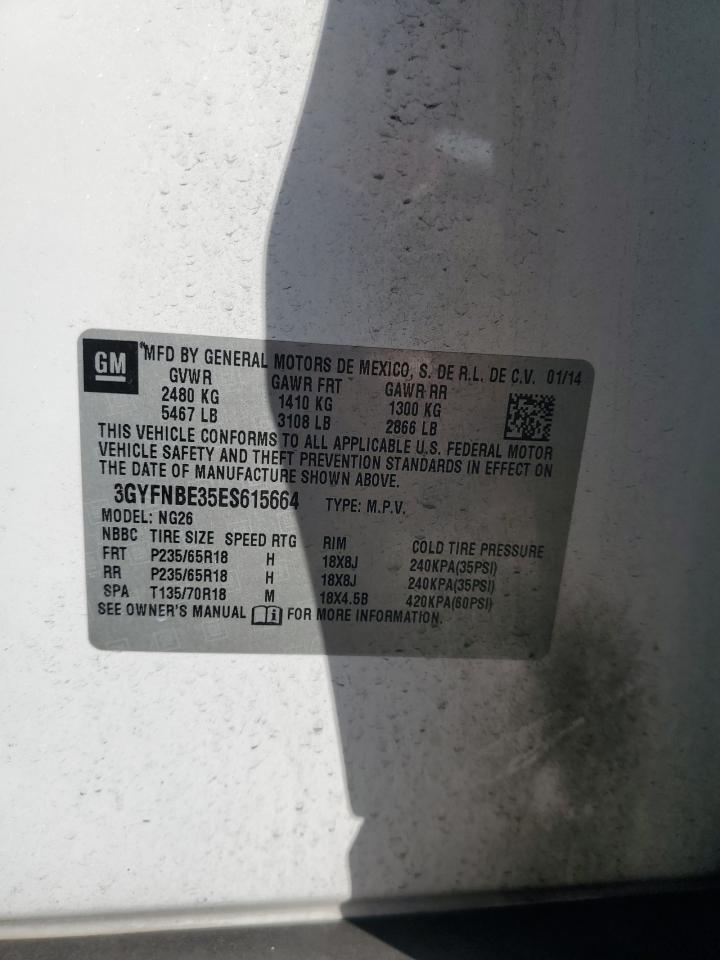 2014 Cadillac Srx Luxury Collection VIN: 3GYFNBE35ES615664 Lot: 82351835