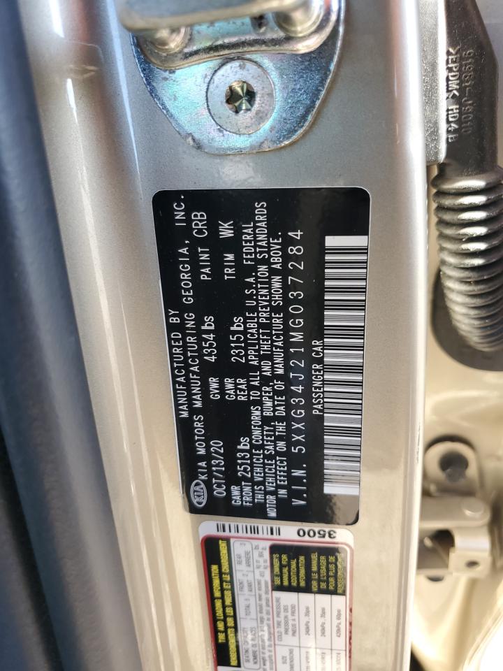 2021 Kia K5 Ex VIN: 5XXG34J21MG037284 Lot: 81573565