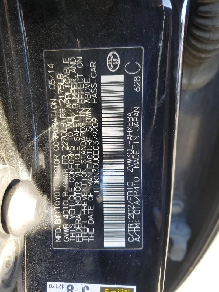 2014 Toyota Prius VIN: JTDKN3DU0E0379209 Lot: 82505605