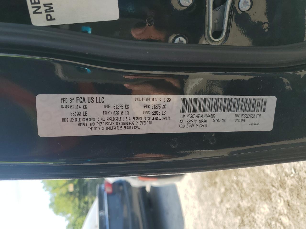 2020 Dodge Charger Sxt VIN: 2C3CDXBGXLH144082 Lot: 84799045