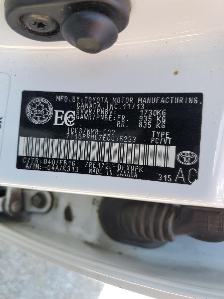 2014 Toyota Corolla Eco VIN: 2T1BPRHE7EC056233 Lot: 84780935