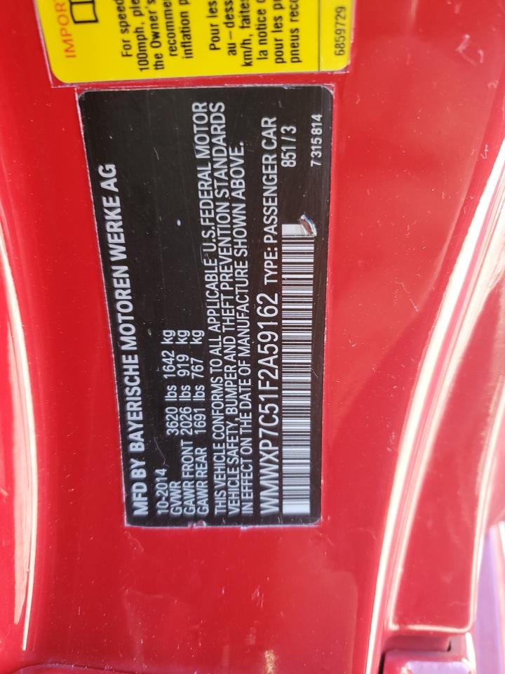 2015 Mini Cooper S VIN: WMWXP7C51F2A59162 Lot: 86217825