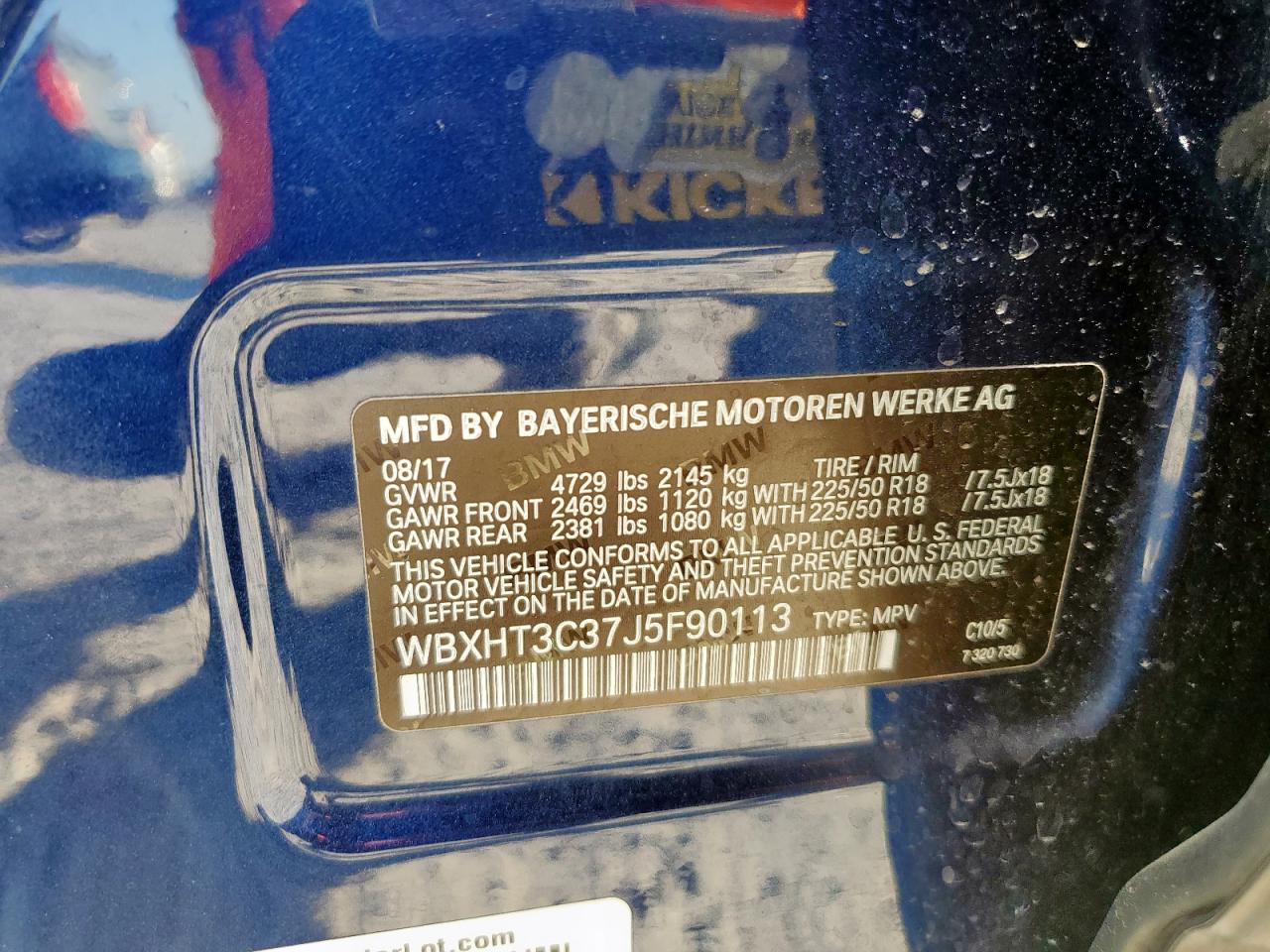 2018 BMW X1 xDrive28I VIN: WBXHT3C37J5F90113 Lot: 82421275