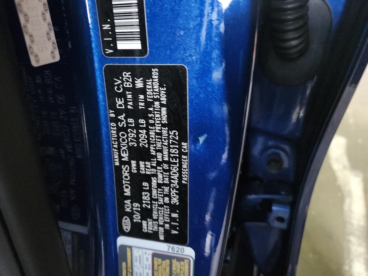 2020 Kia Forte Gt Line VIN: 3KPF34AD6LE181725 Lot: 89455705