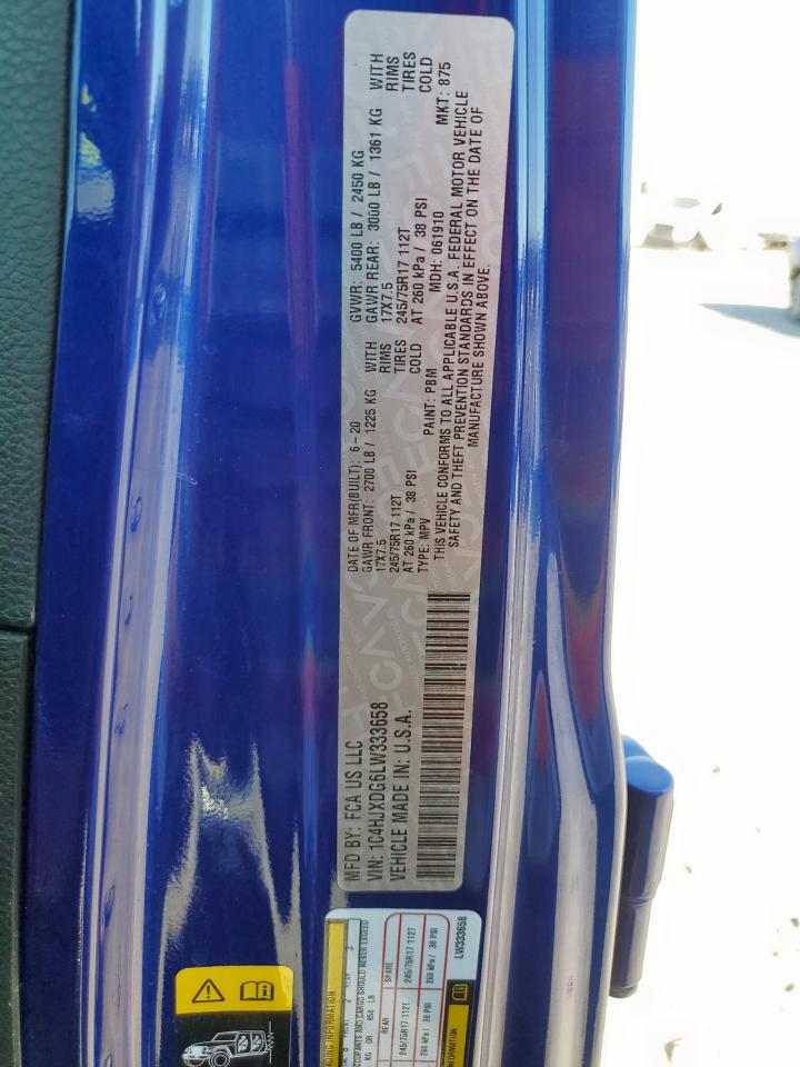 2020 Jeep Wrangler Unlimited Sport VIN: 1C4HJXDG6LW333658 Lot: 82427745