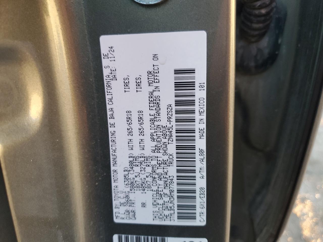 2024 Toyota Tacoma Double Cab VIN: 3TMLB5JN3RM077843 Lot: 85582245