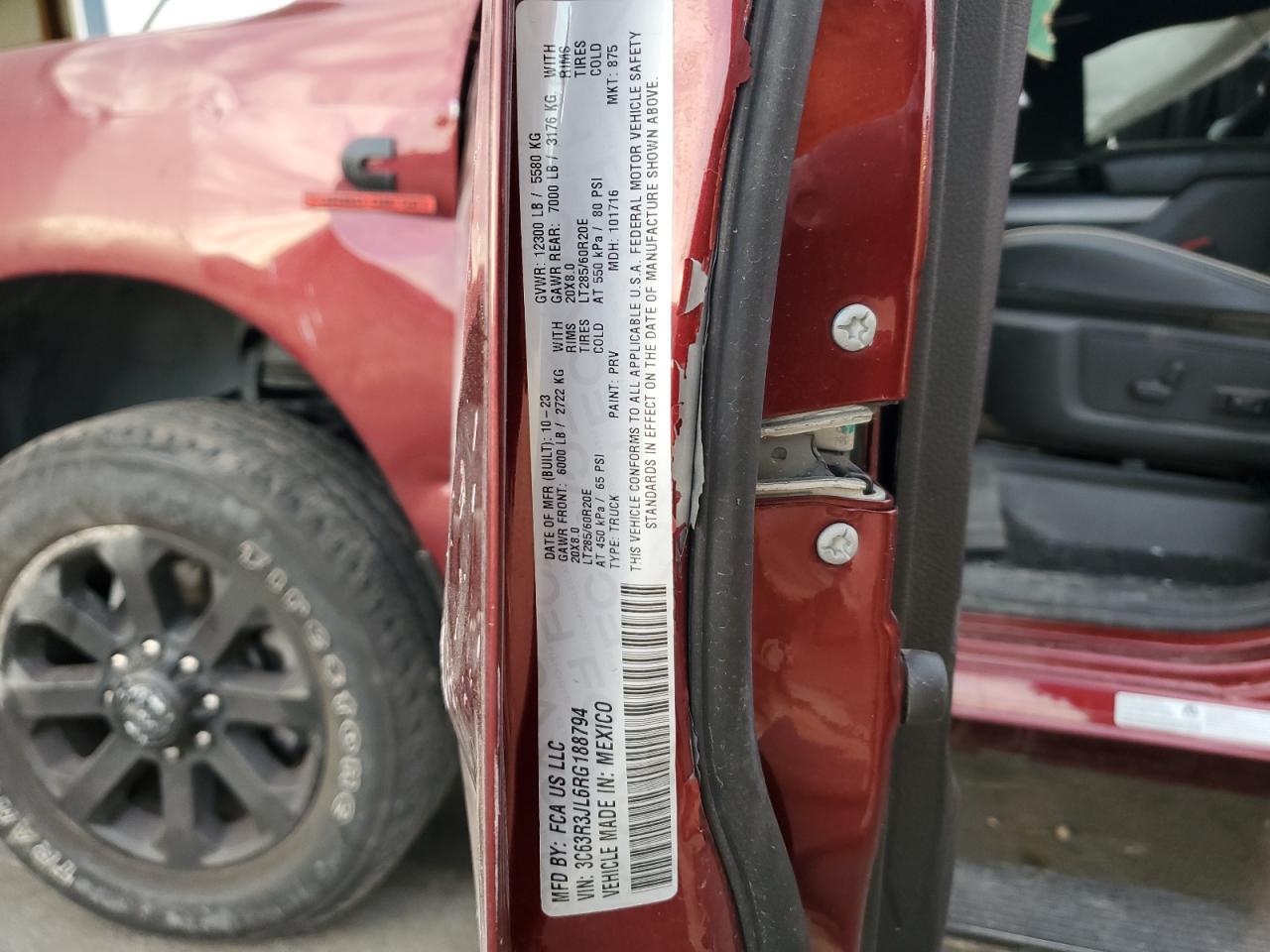 2024 Ram 3500 Laramie VIN: 3C63R3JL6RG188794 Lot: 82534425