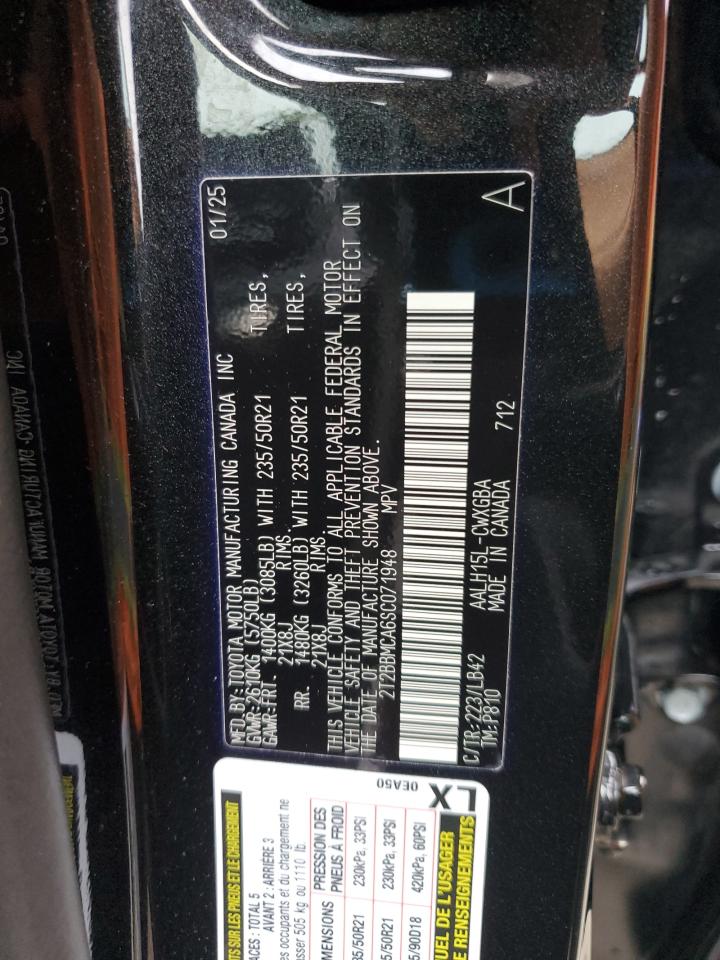 2025 Lexus Rx 350H Base VIN: 2T2BBMCA6SC071948 Lot: 86434735