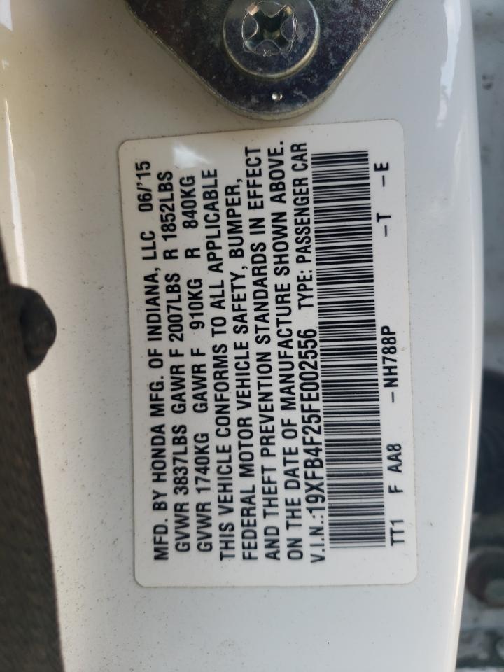 2015 Honda Civic Hybrid VIN: 19XFB4F25FE002556 Lot: 84884225