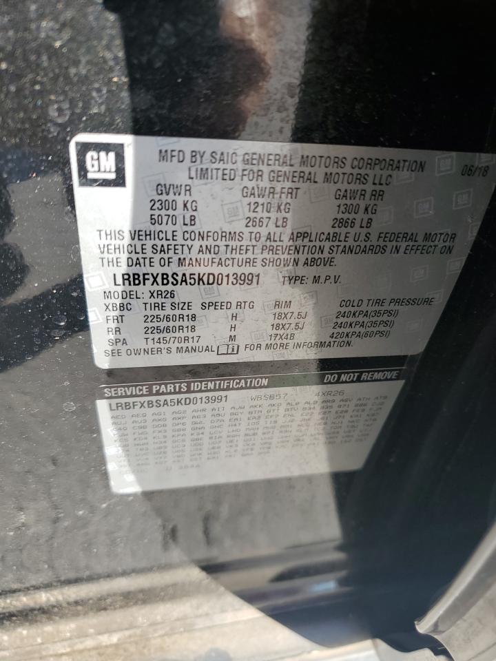 2019 Buick Envision Preferred VIN: LRBFXBSA5KD013991 Lot: 86820595