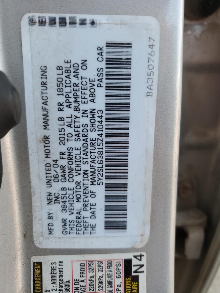 2005 Pontiac Vibe VIN: 5Y2SL63815Z410443 Lot: 84580935