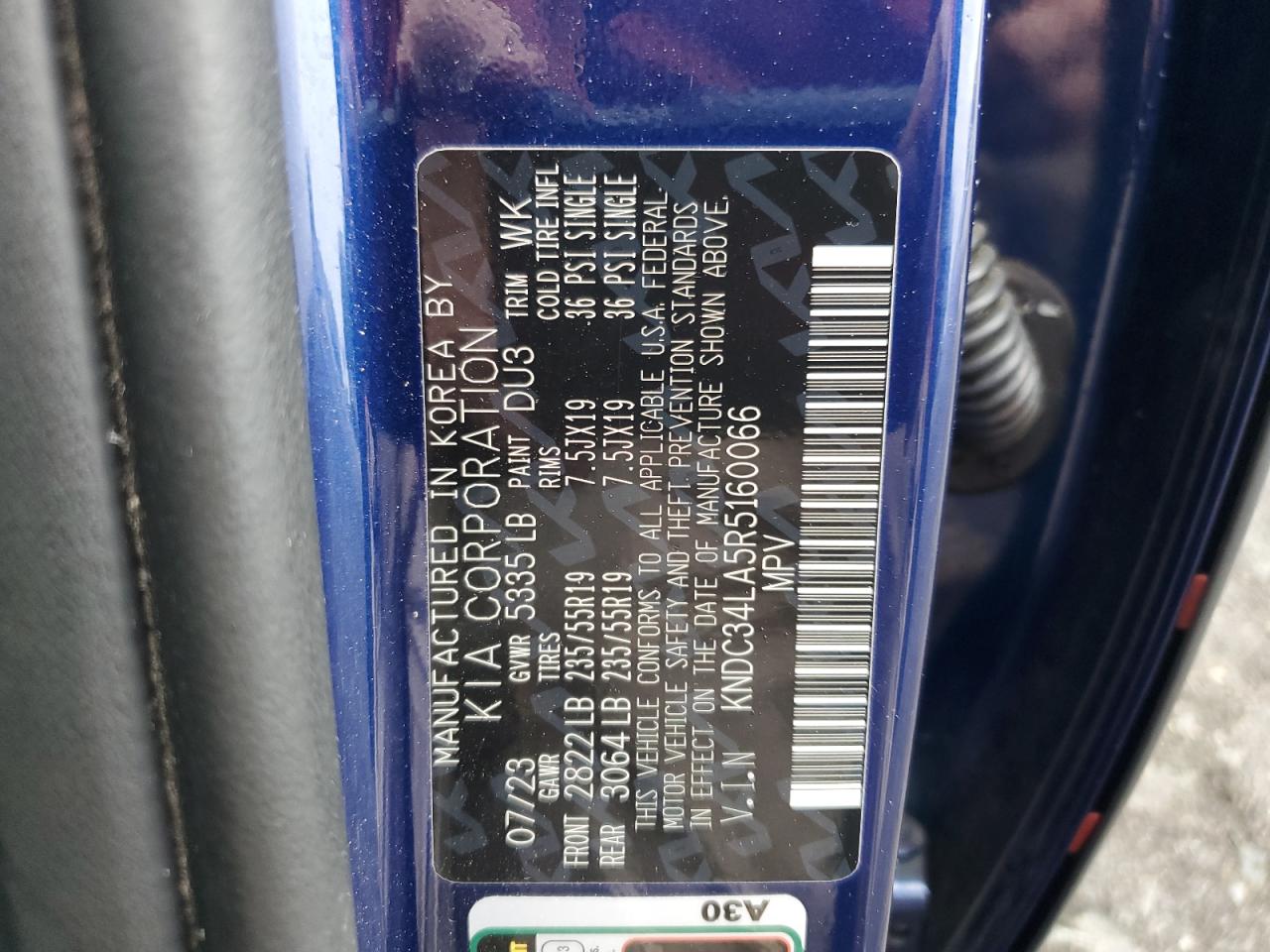 2024 Kia Ev6 Light VIN: KNDC34LA5R5160066 Lot: 86696265