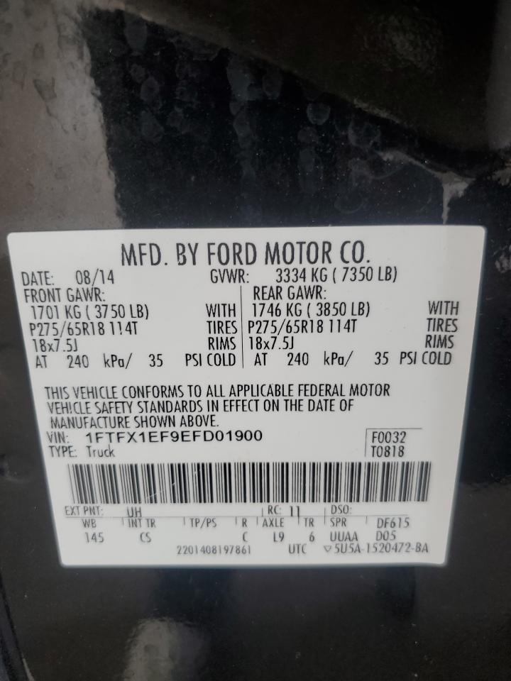 2014 Ford F150 Super Cab VIN: 1FTFX1EF9EFD01900 Lot: 85668855