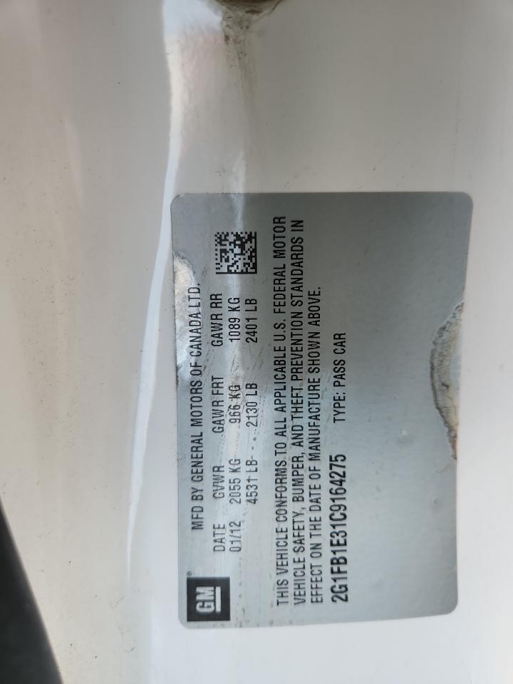 2012 Chevrolet Camaro Lt VIN: 2G1FB1E31C9164275 Lot: 82361225