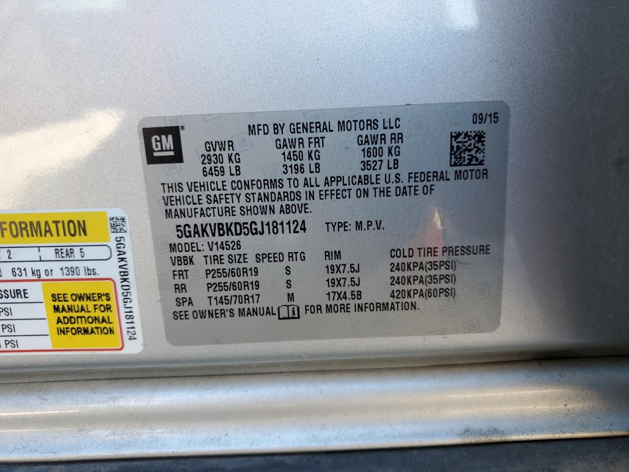 2016 Buick Enclave VIN: 5GAKVBKD5GJ181124 Lot: 86693135