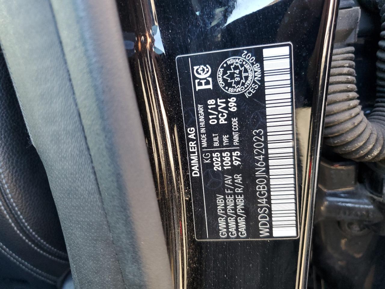 2018 Mercedes-Benz Cla 250 4Matic VIN: WDDSJ4GB0JN642023 Lot: 85708325