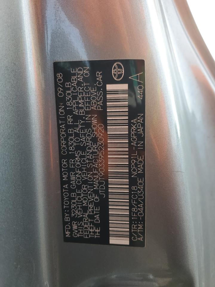 2009 Toyota Yaris VIN: JTDJT903395230920 Lot: 82350875