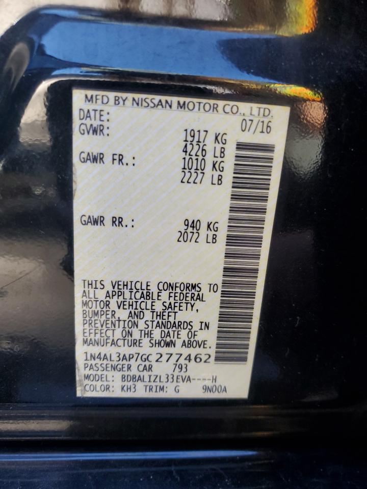 2016 Nissan Altima 2.5 VIN: 1N4AL3AP7GC277462 Lot: 86781505