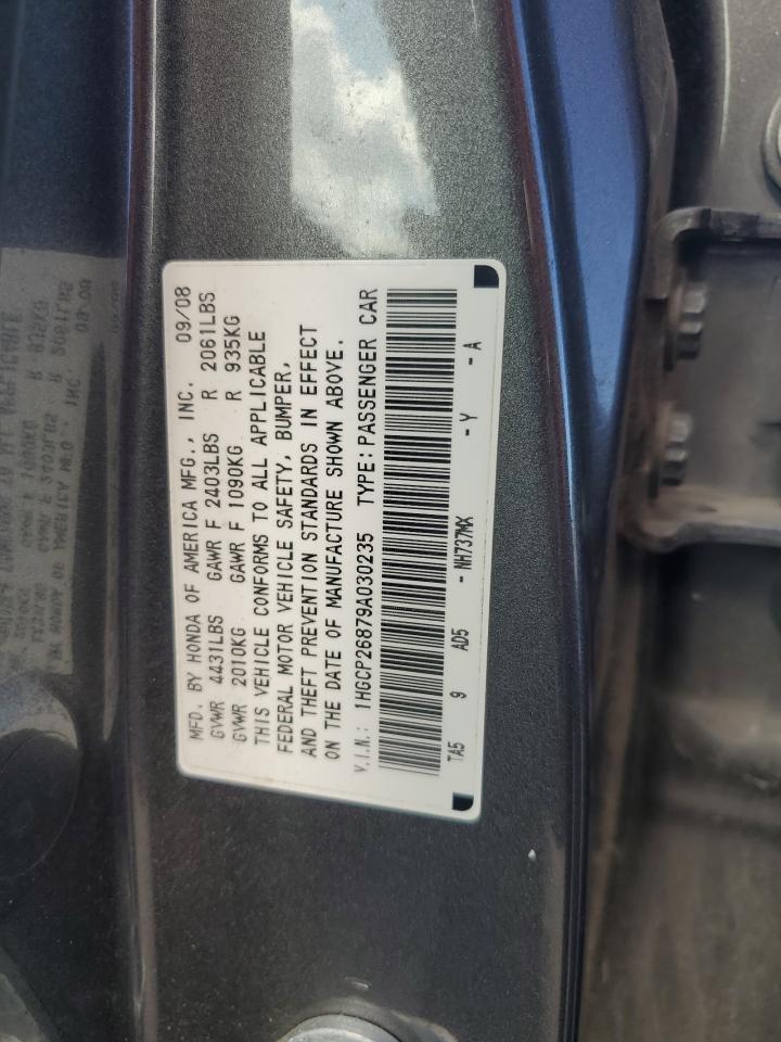 2009 Honda Accord Exl VIN: 1HGCP26879A030235 Lot: 85524325