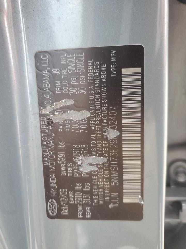 2009 Hyundai Santa Fe S VIN: 5NMSH73E29H332407 Lot: 82181655