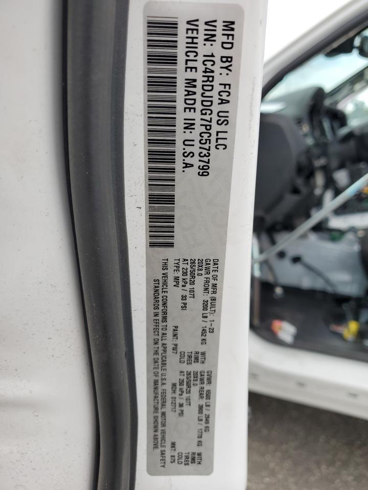 2023 Dodge Durango Gt VIN: 1C4RDJDG7PC573799 Lot: 86065995