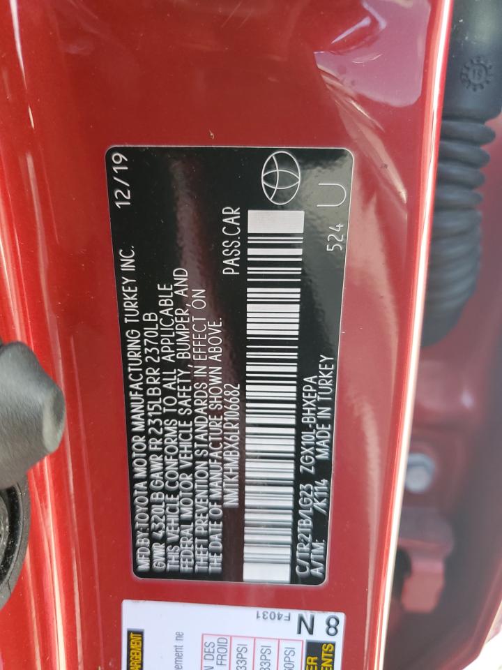 2020 Toyota C-Hr Xle VIN: NMTKHMBX6LR106682 Lot: 85344205