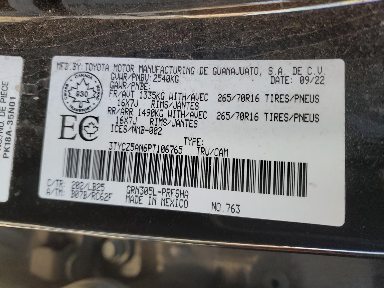 2023 Toyota Tacoma Double Cab VIN: 3TYCZ5AN6PT106765 Lot: 84470735