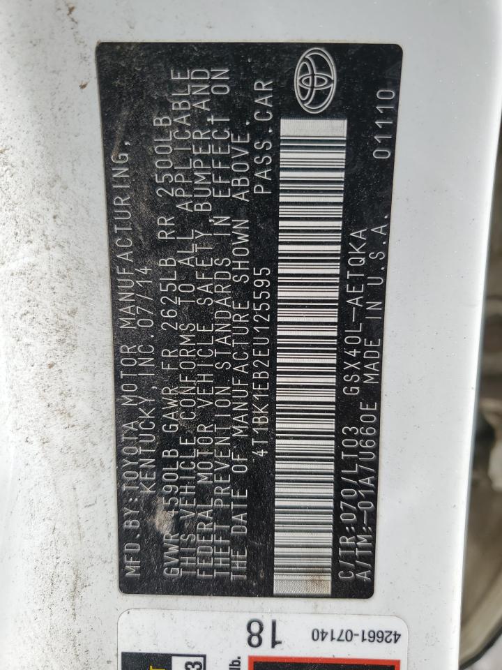 2014 Toyota Avalon Base VIN: 4T1BK1EB2EU125595 Lot: 90850245