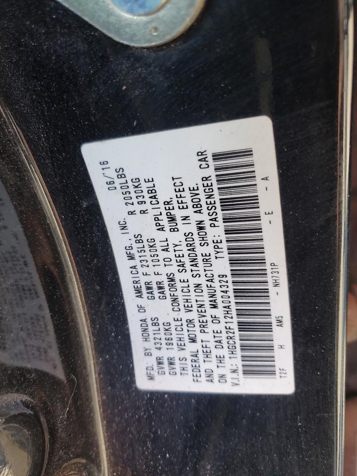 2017 Honda Accord Sport Special Edition VIN: 1HGCR2F12HA004329 Lot: 85272195