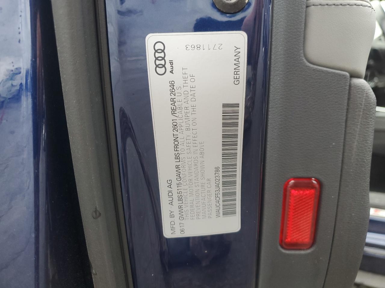 2018 Audi S5 Prestige VIN: WAUC4CF53JA023786 Lot: 90618125